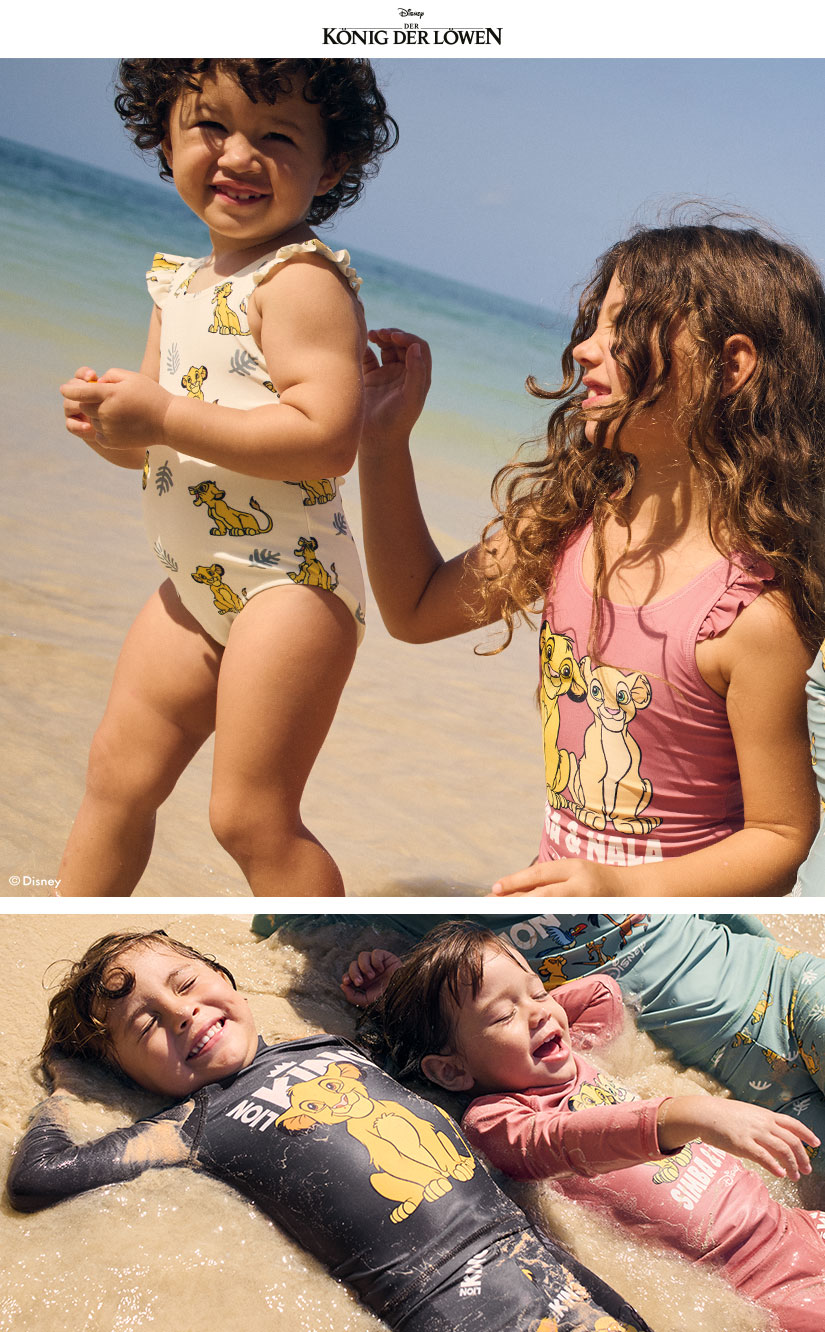 Bademode für Kinder mit Motiven von "Der König der Löwen"