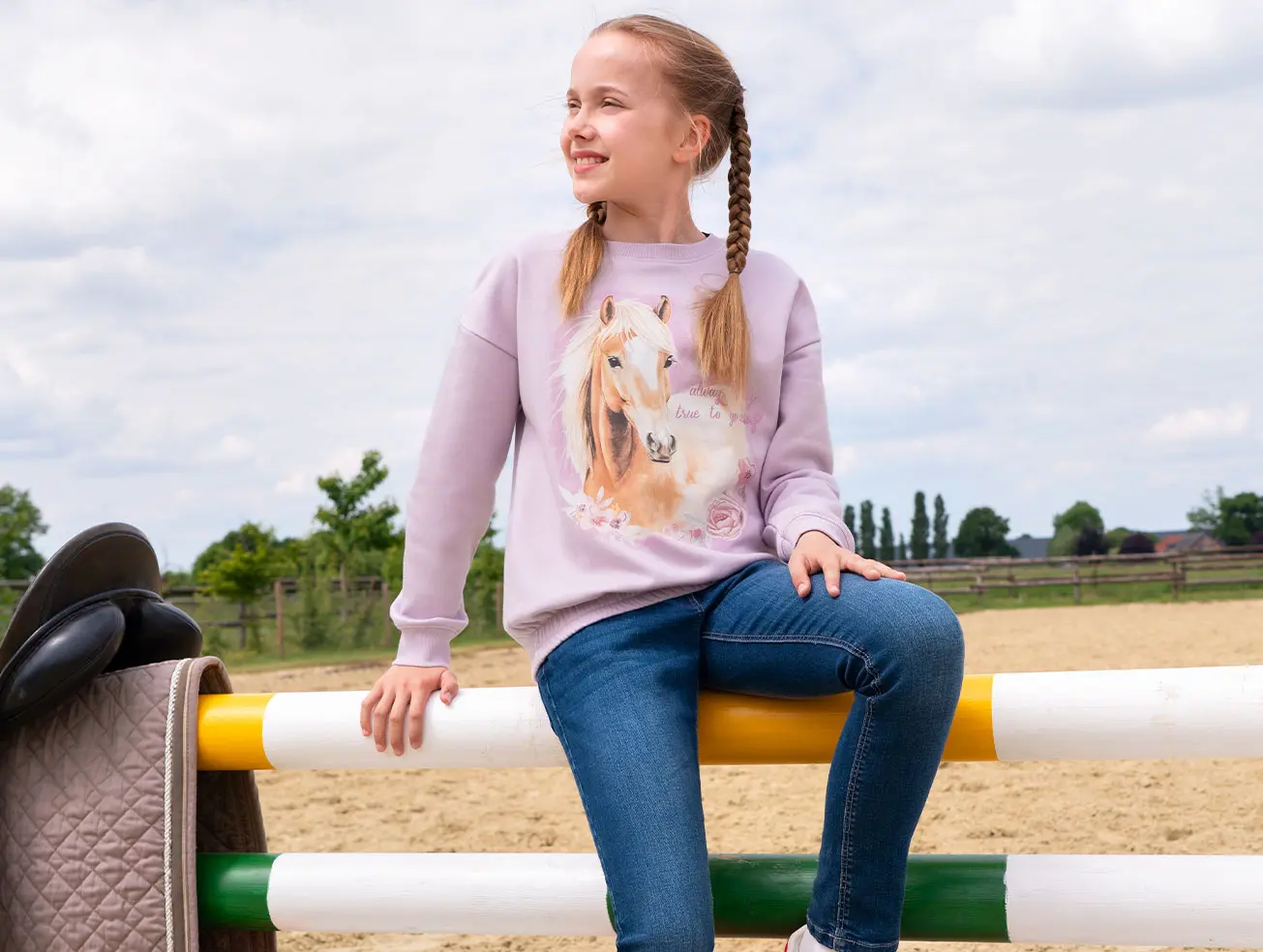 Sweatshirt voor paardenmeisjes