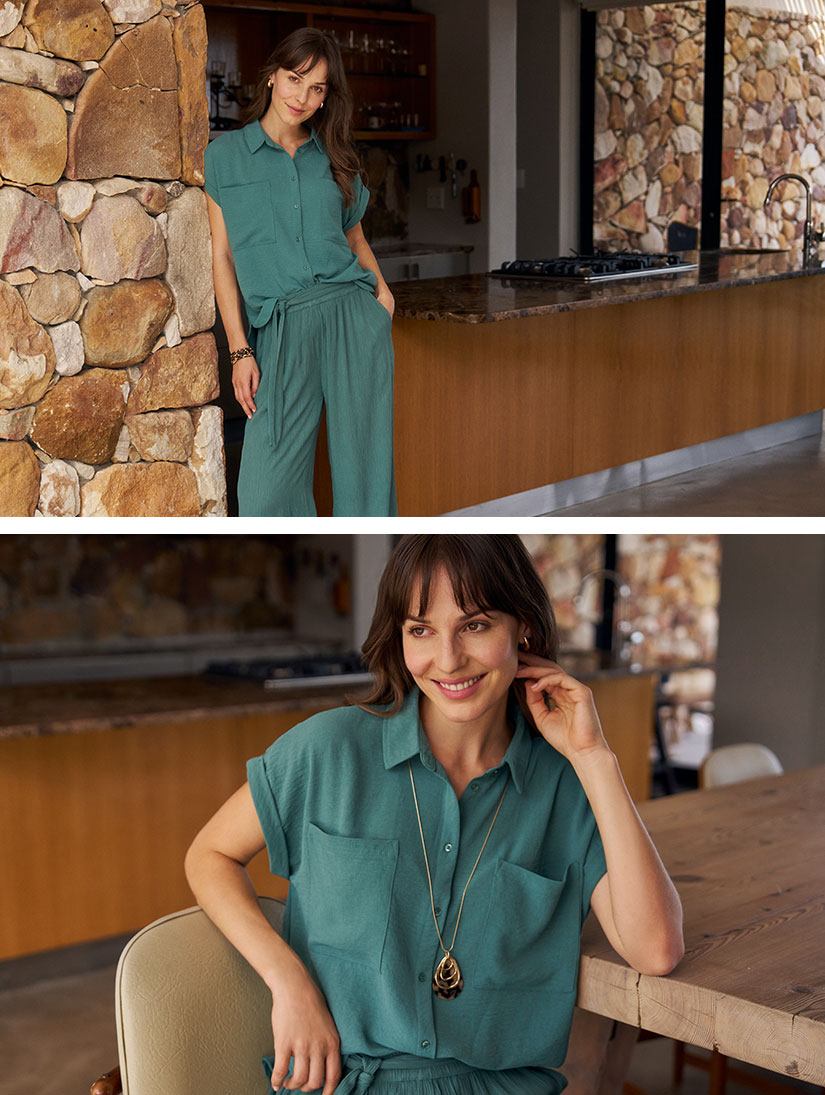 Groene blouse voor dames