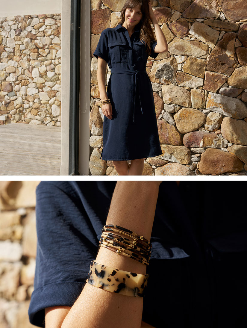 Donkerblauwe jurk voor vrouwen