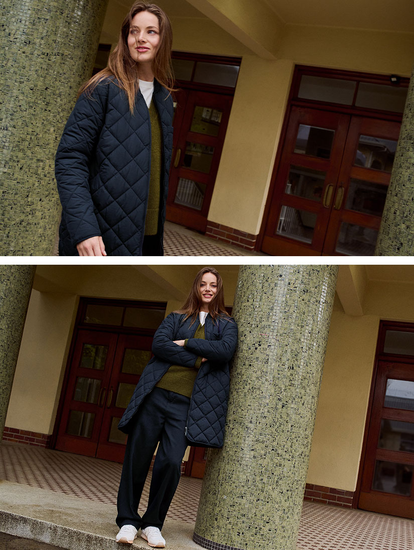 Herfstige gewatteerde jas voor dames