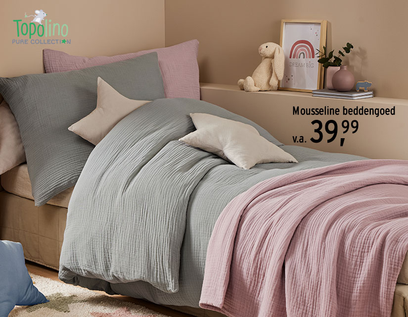 Mousseline beddengoed voor kinderen