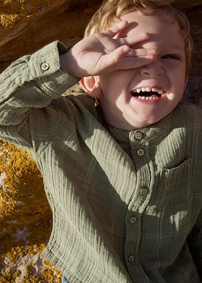 Mousseline shirt voor jongens baby's