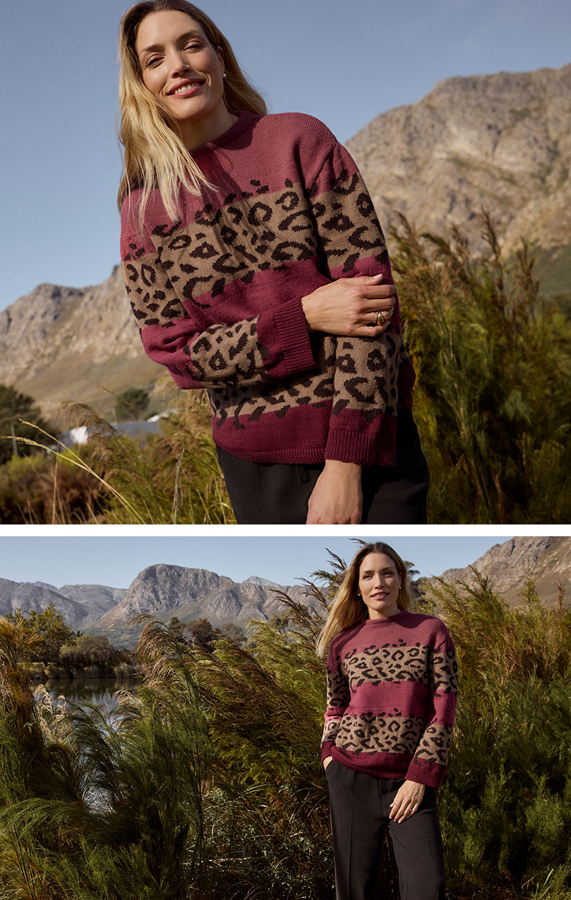 Gestreepte gebreide trui voor dames