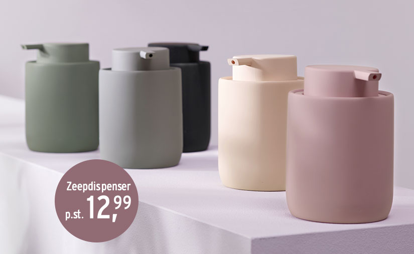 Zeepdispenser in verschillende kleuren