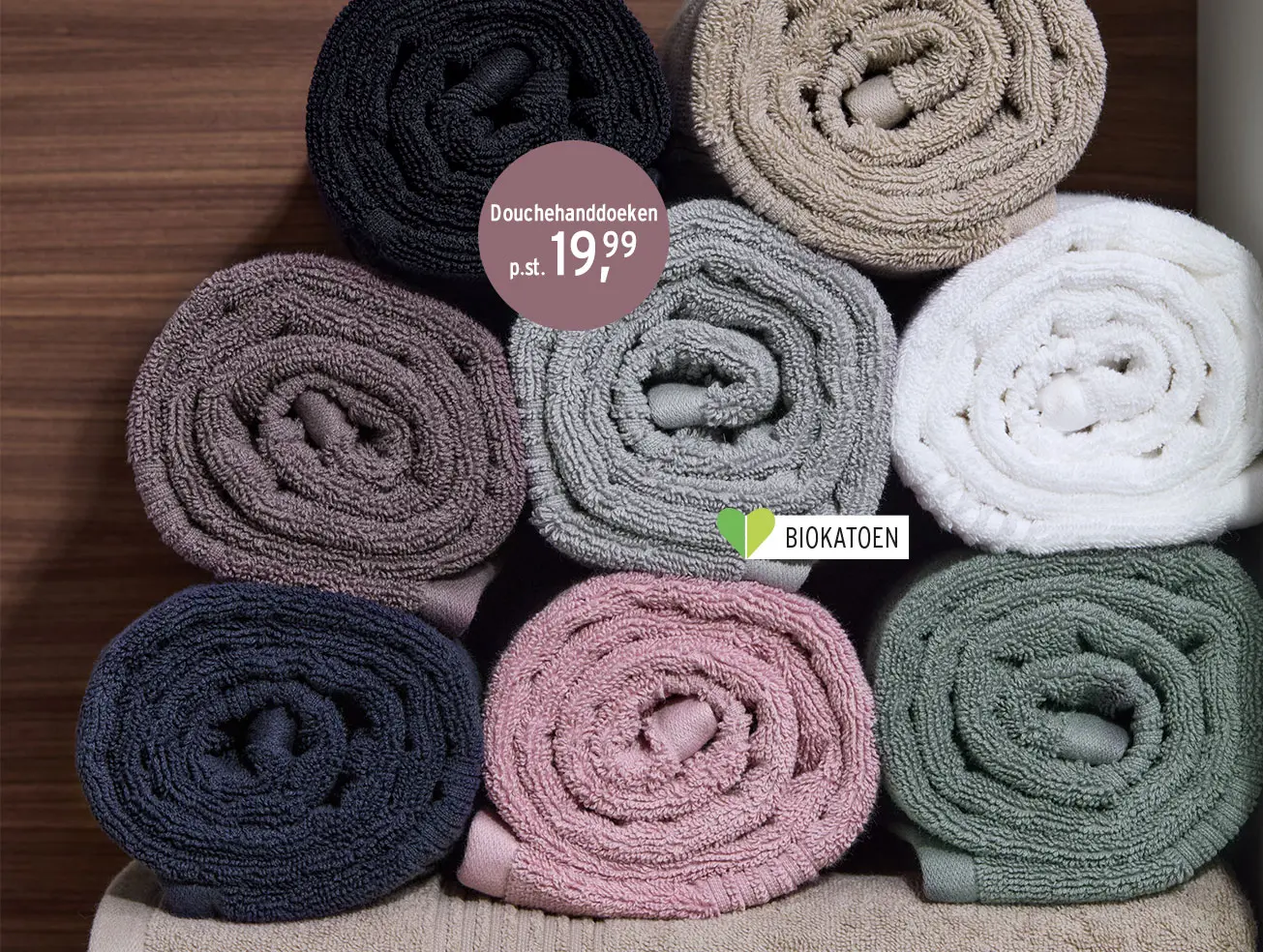 Douchehanddoeken in verschillende kleuren