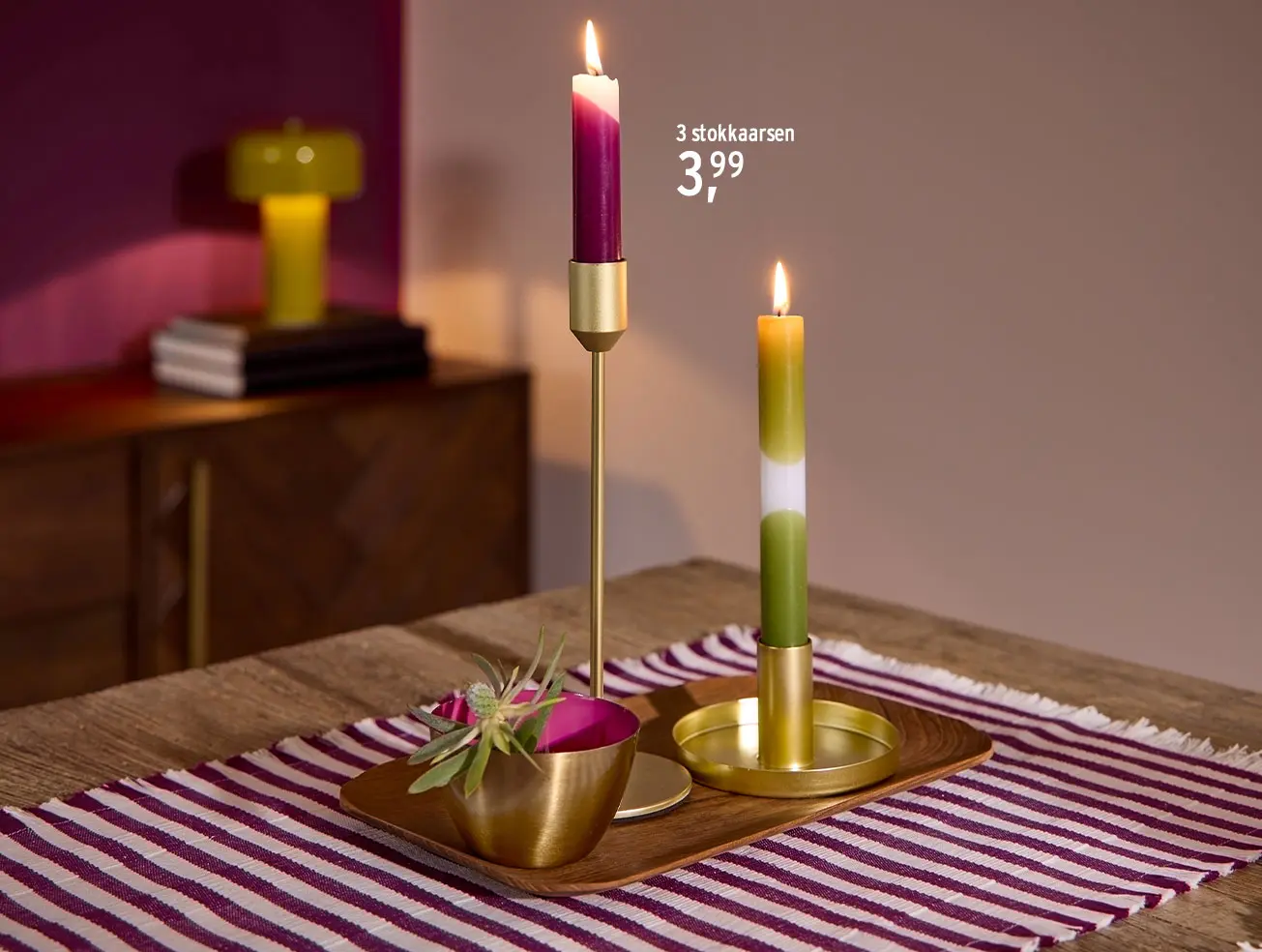 Kleurrijke stokkaarsen