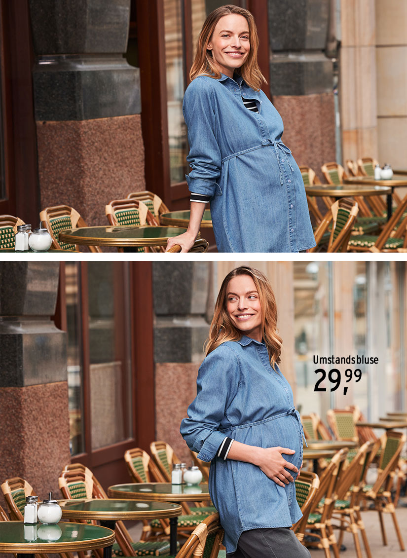 Umstandsbluse in Jeansoptik