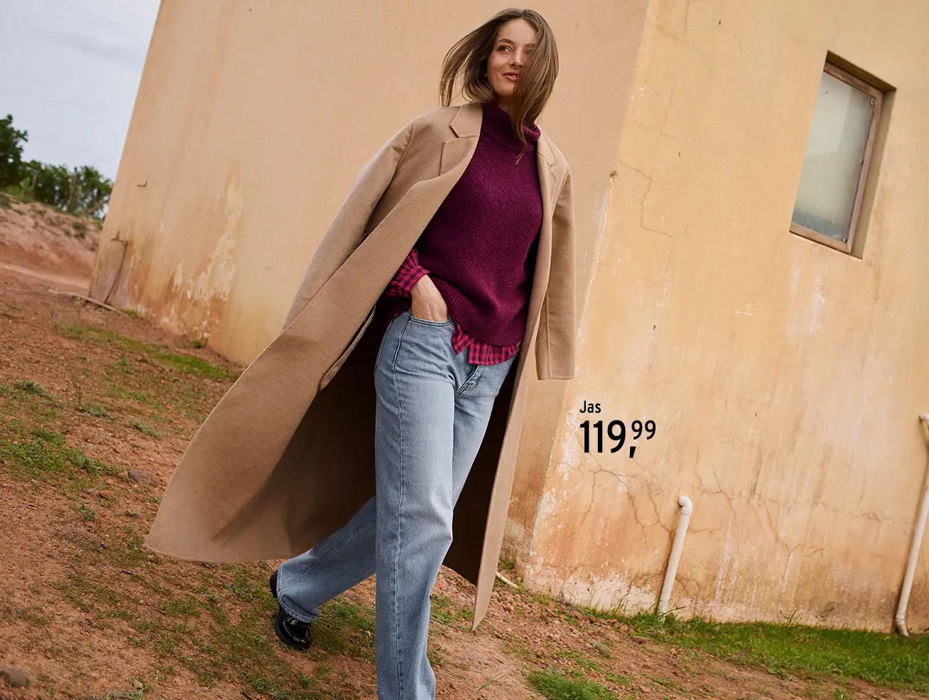 Beige jas voor dames