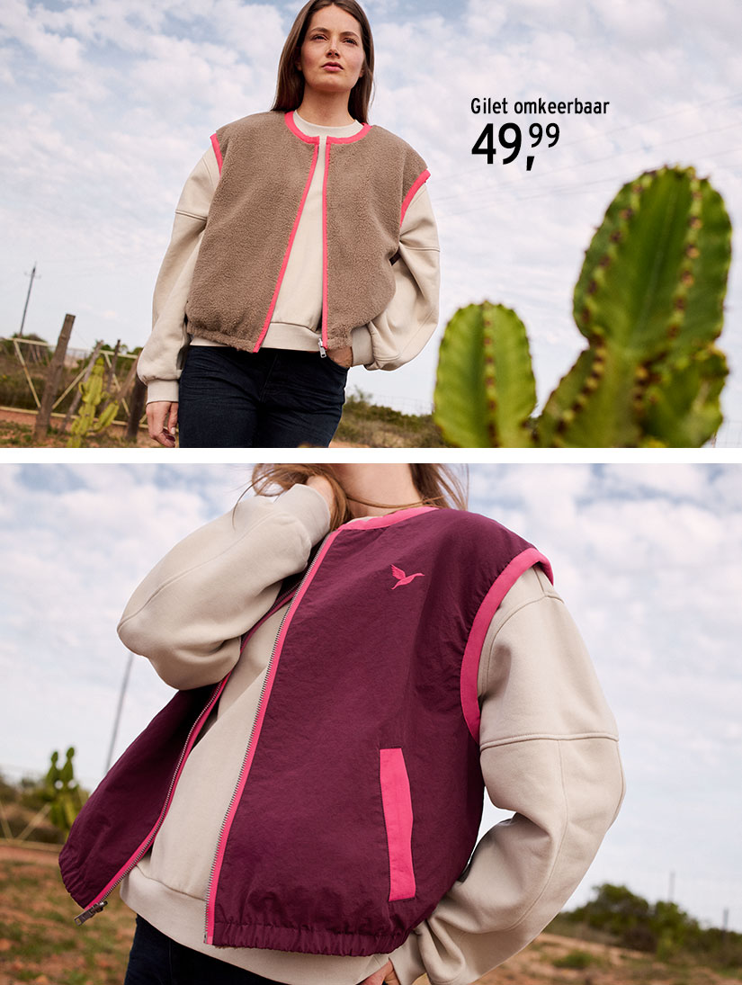 Modieus omkeerbaar gilet voor vrouwen