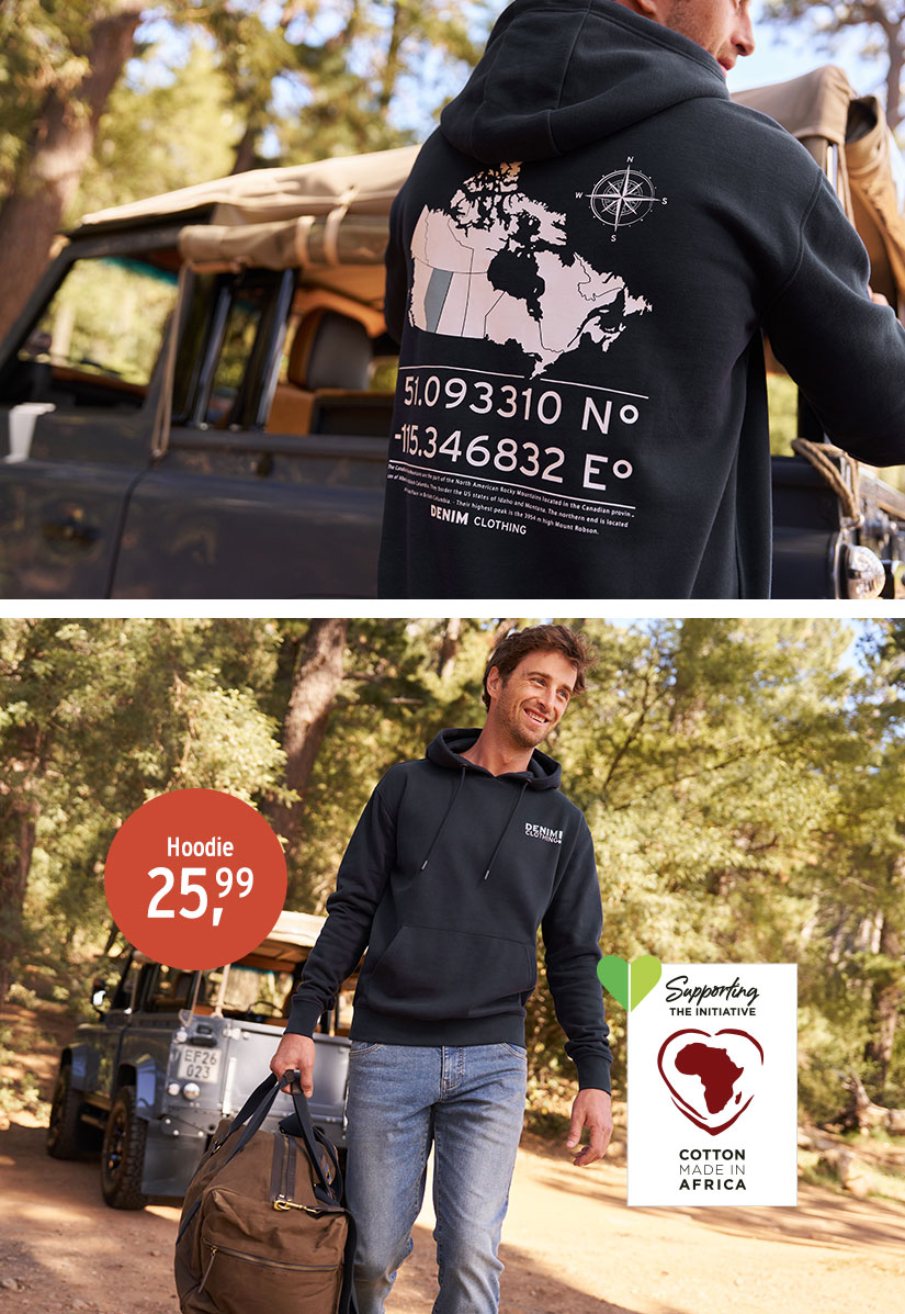 Capuchon met print voor heren