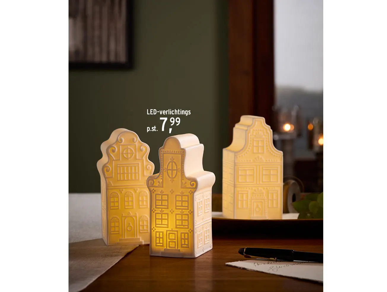 Lichtgevende LED decoratieve huizen