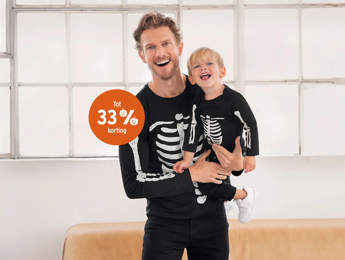 Shirt met lange mouwen en skeletprint