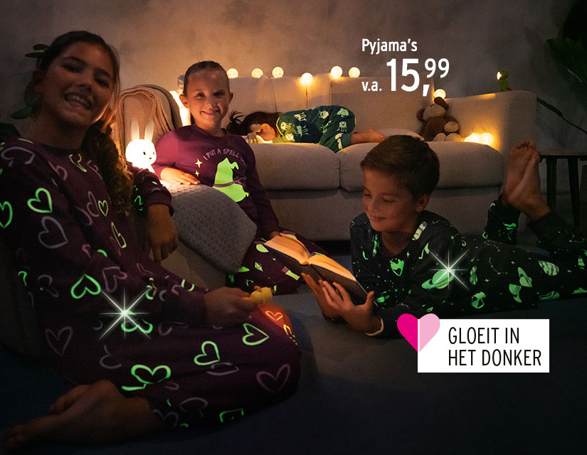 Pyjama's die oplichten in het donker