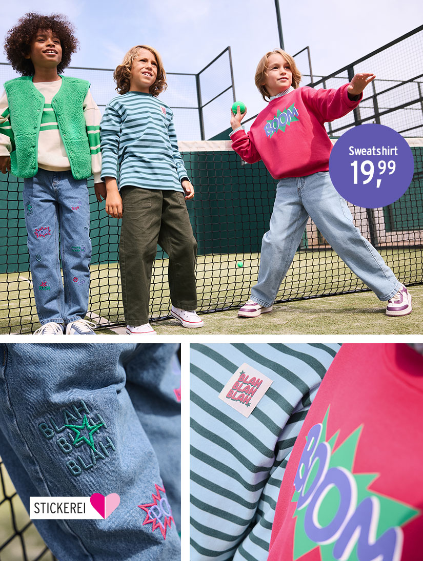 Roter Sweatshirt mit Comic-Print