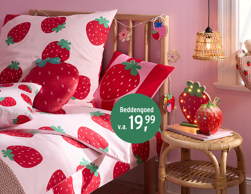 Decoraties voor de kinderkamer met aardbeienmotieven