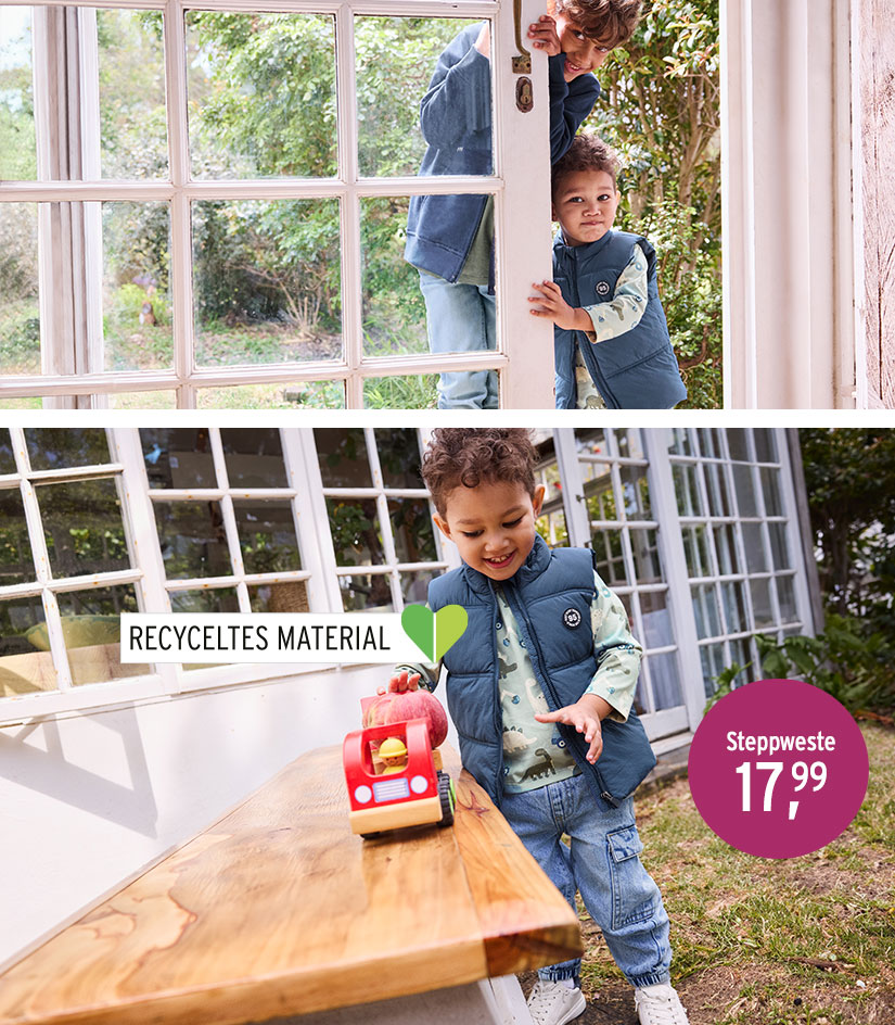 Steppjacke für Babys aus recyceltem Material
