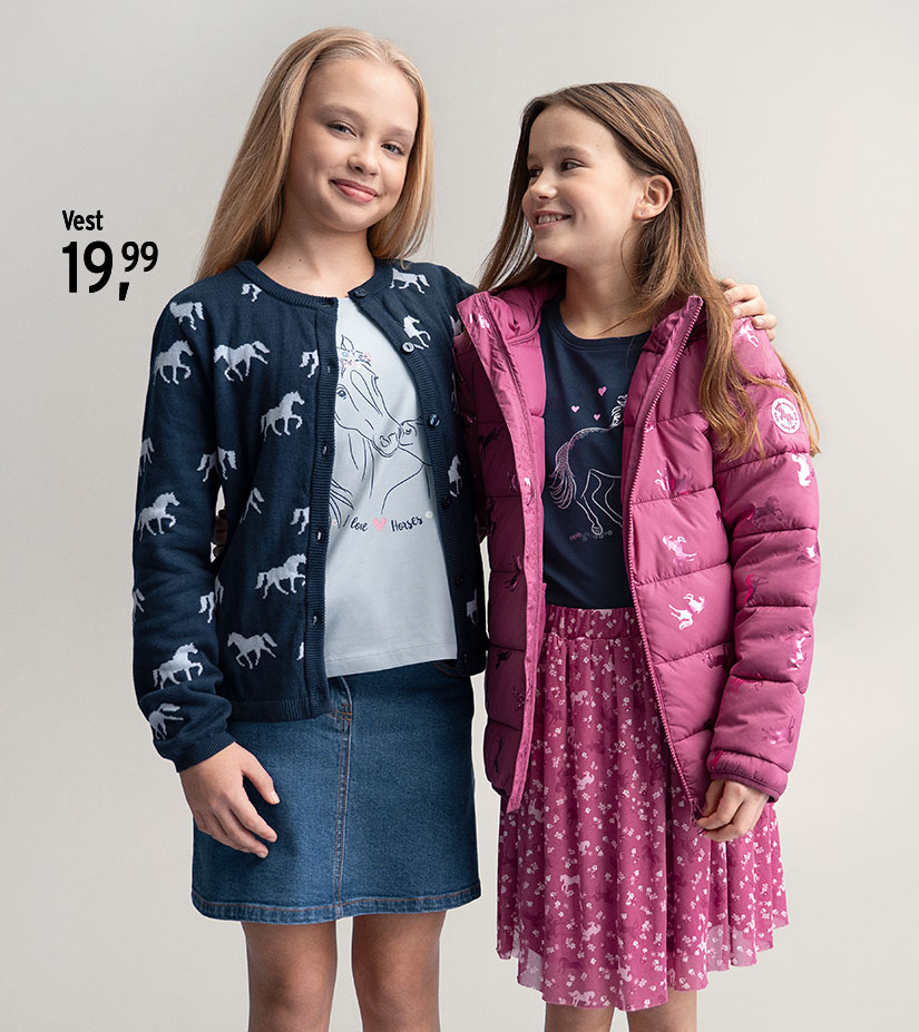 Vest voor meisjes met paardenmotieven