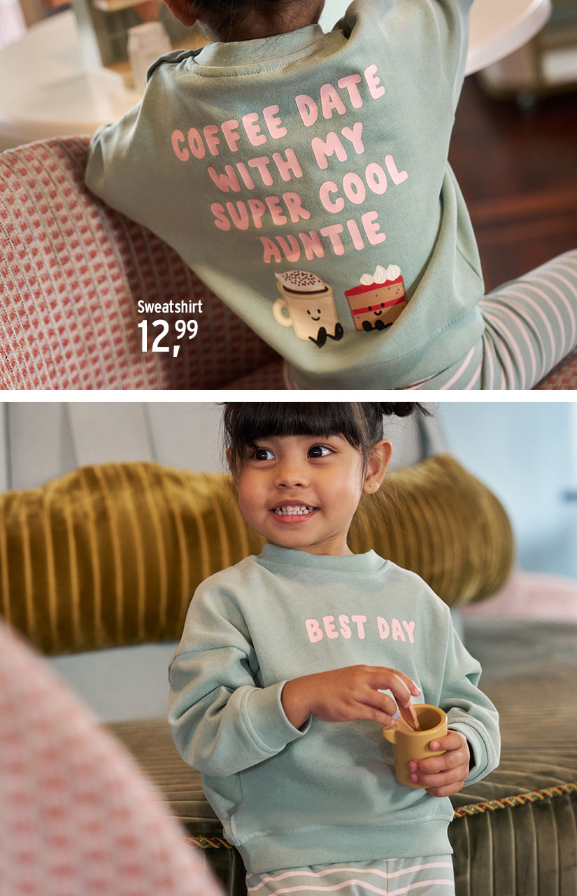 Sweatshirt met ontbijtmotieven