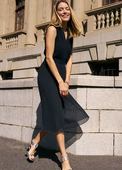 Jurk dames met plooien