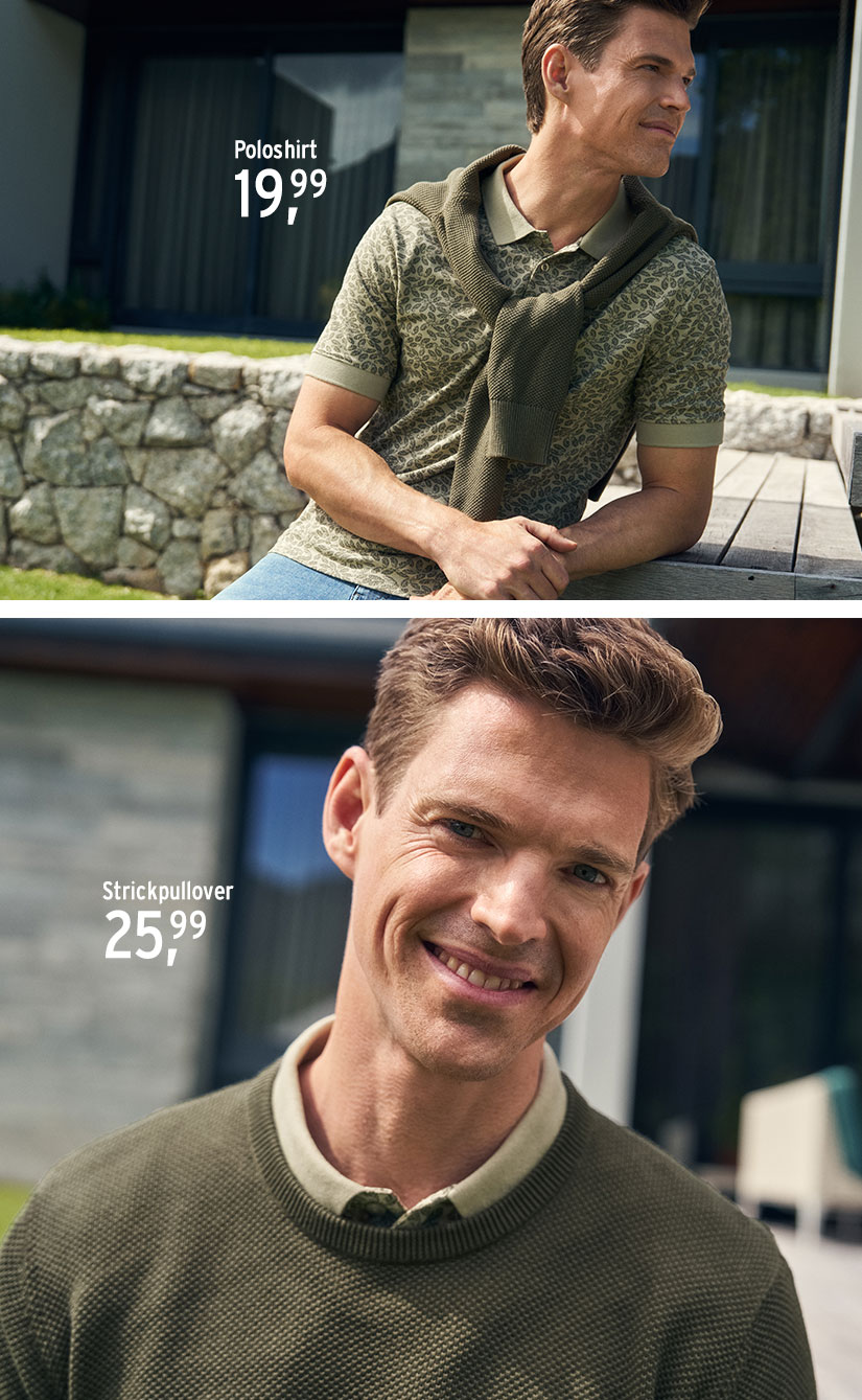 Strickpullover mit Poloshirt