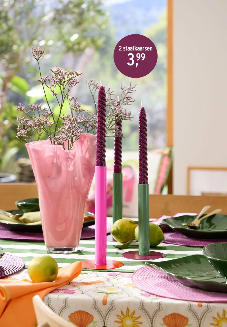 Steekkaarsen in verschillende kleuren