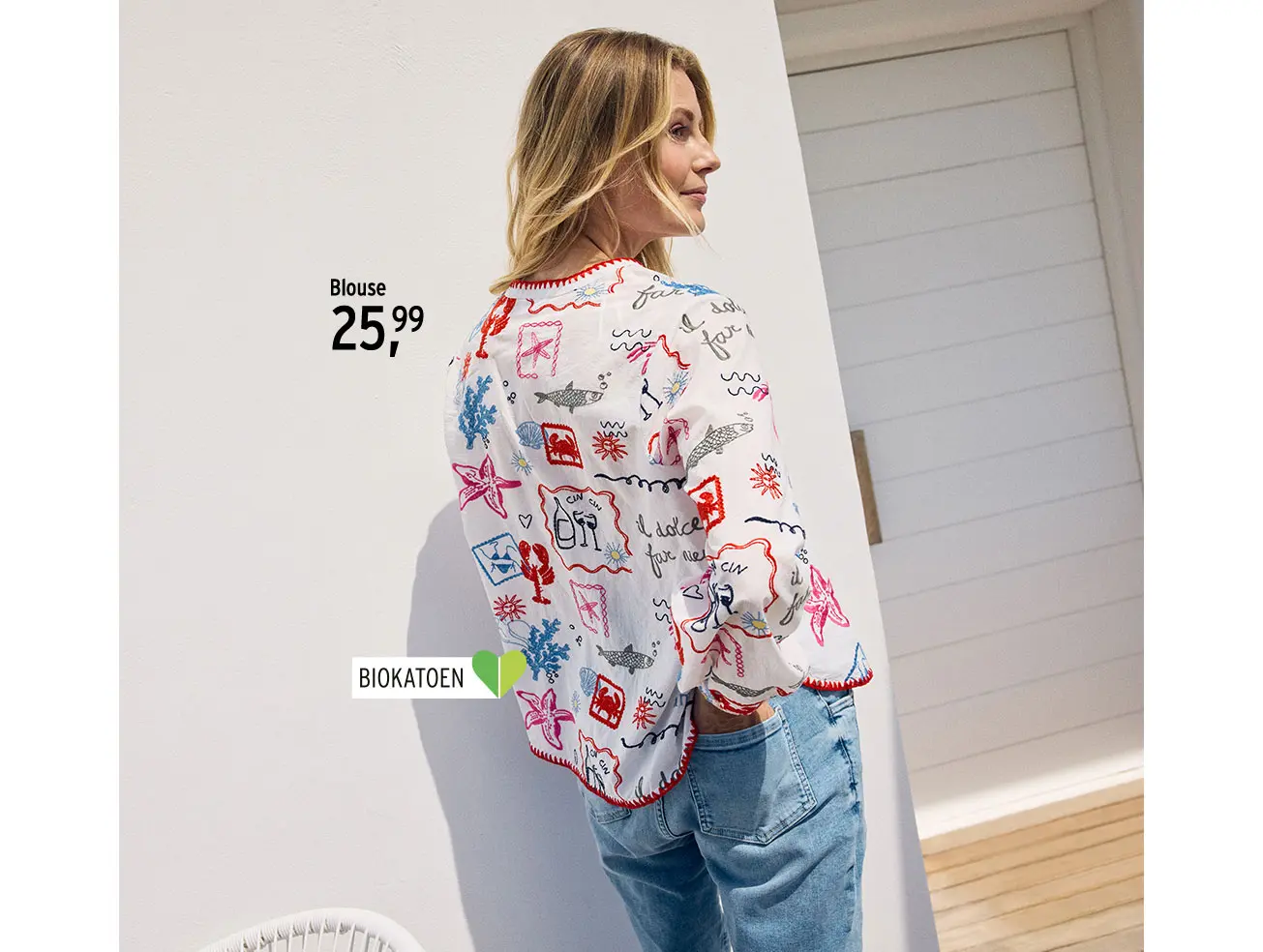 Damesblouse met kleurrijke print