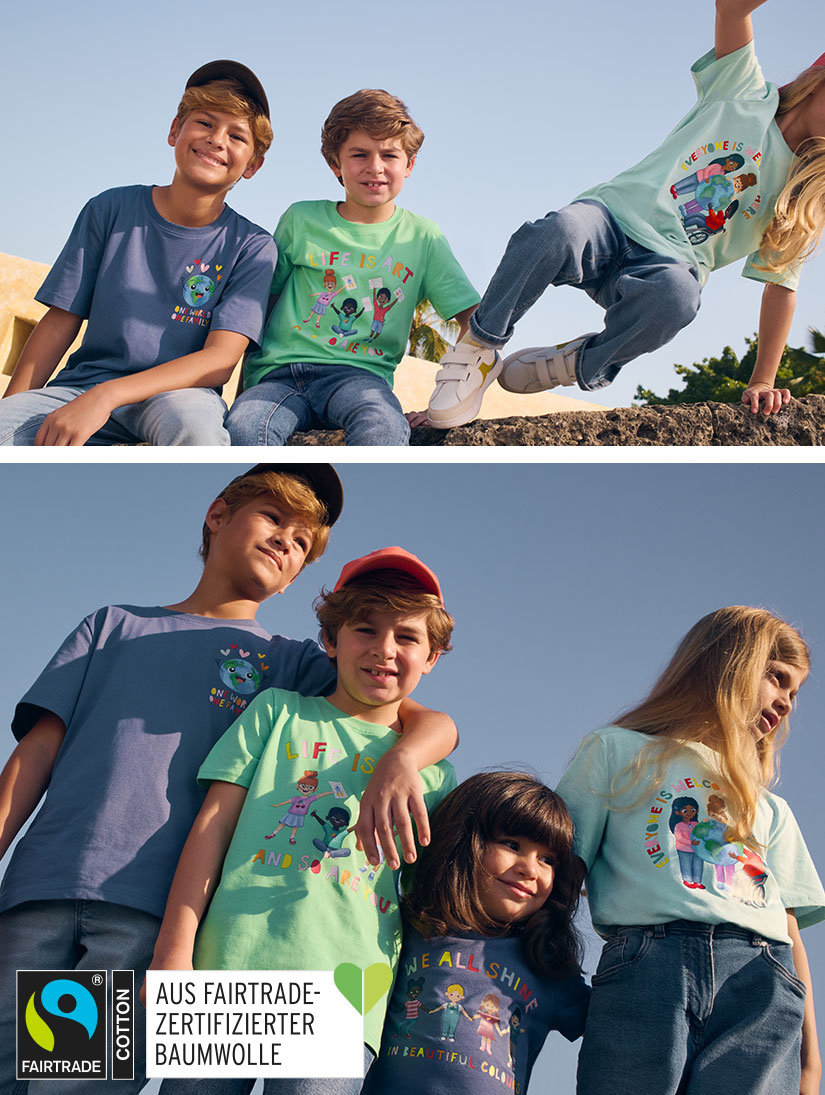 Bunte zertifizierte Mode für Kinder