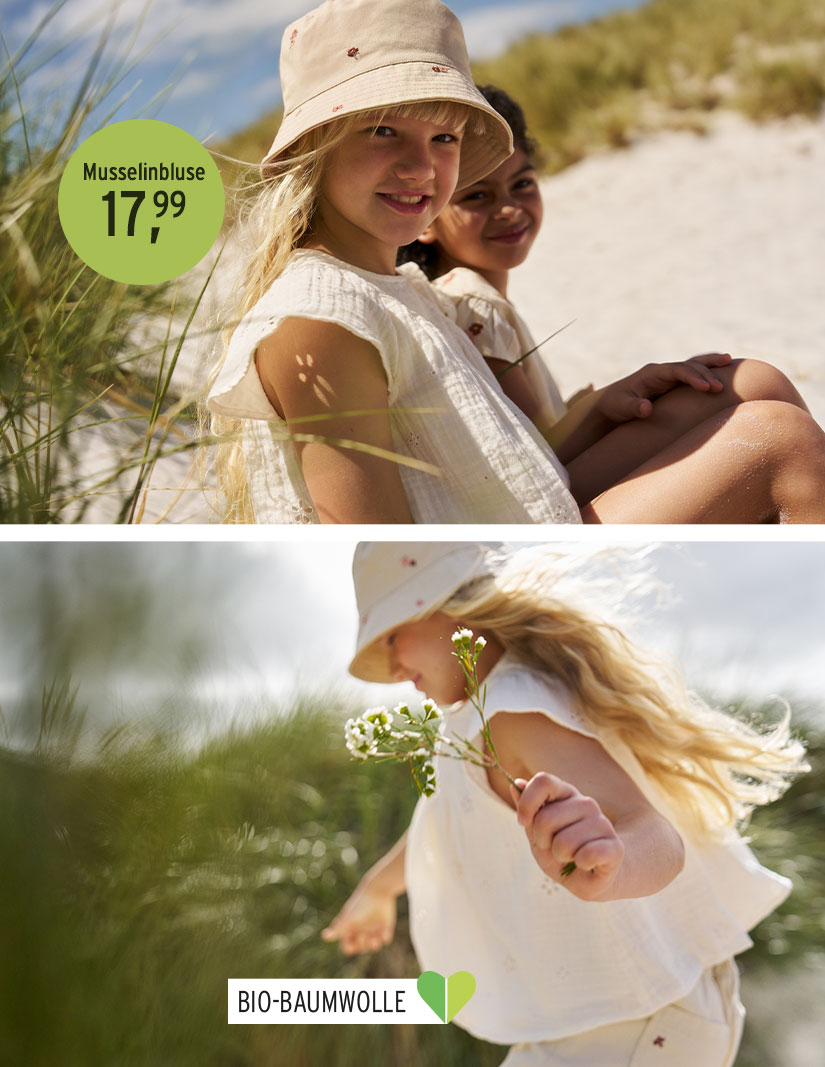 Musselinblusen für Mädchen aus Bio-Baumwolle