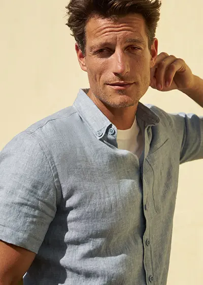 Leinen-Hemd mit Kurzarm