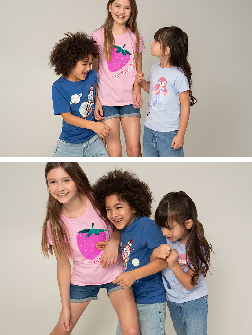 Wendepailletten Shirts für Kleinkinder