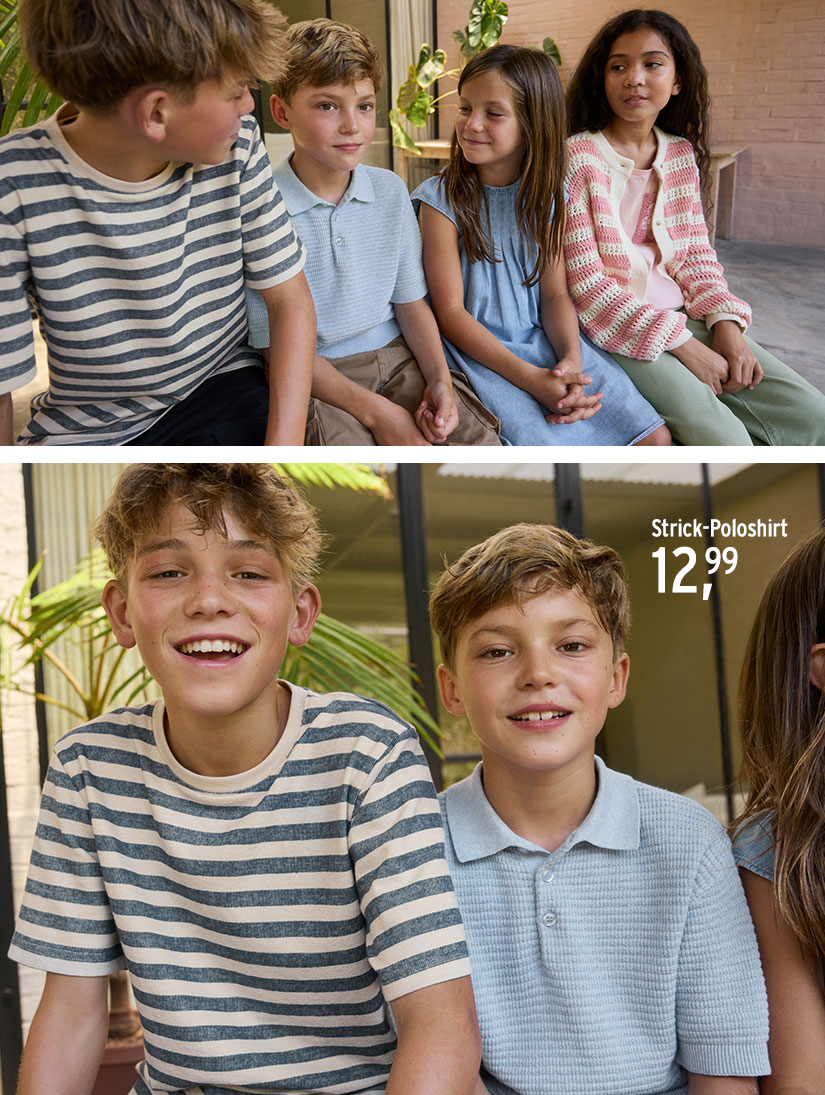 Jungen Strick-Poloshirt