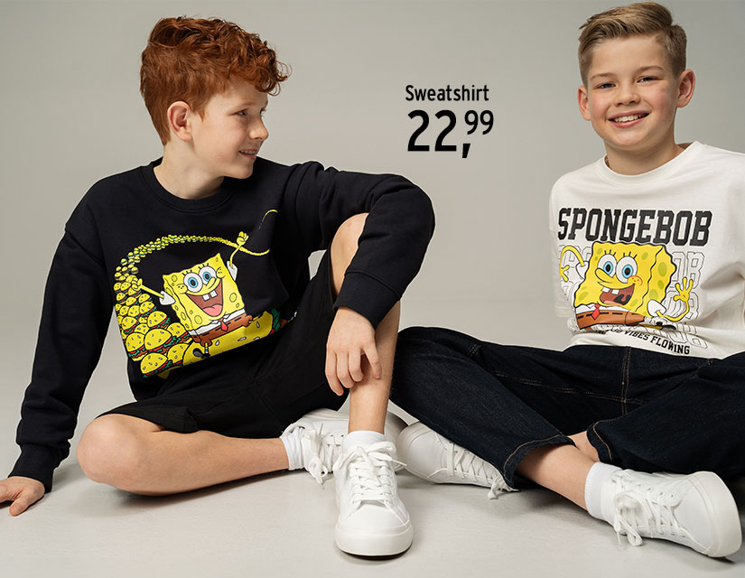 Bunte Kindermode mit SpongeBob Schwammkopf