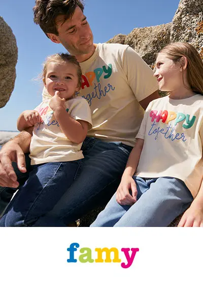 Tshirts mit bunten Prints "Happy together"