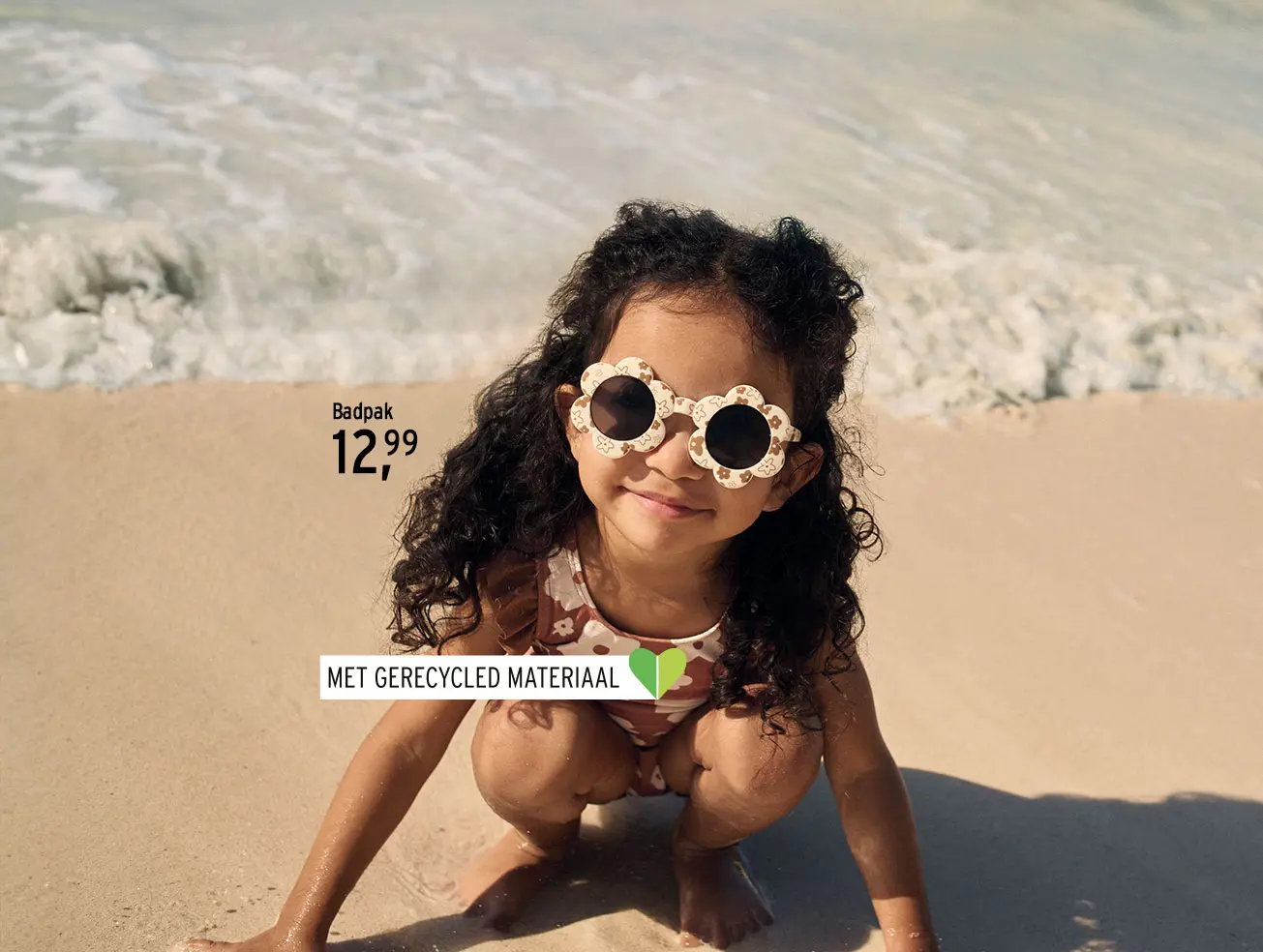 Gebloemd zwempak en zonnebril voor kinderen