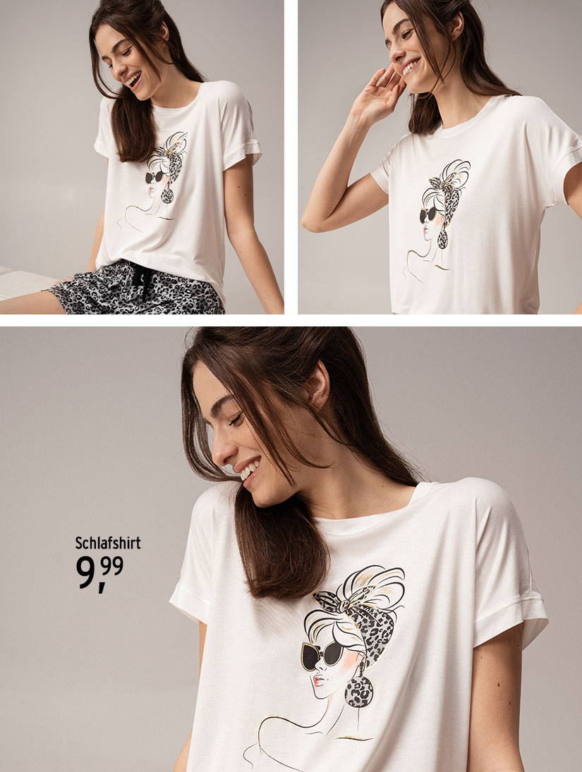 Damen Schlafshirt mit Aufdruck