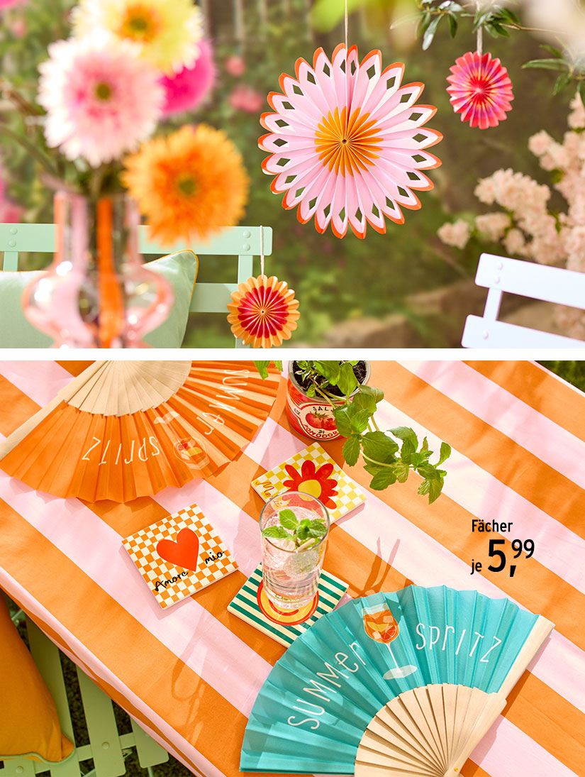 Fächer in verschiedenen Farben