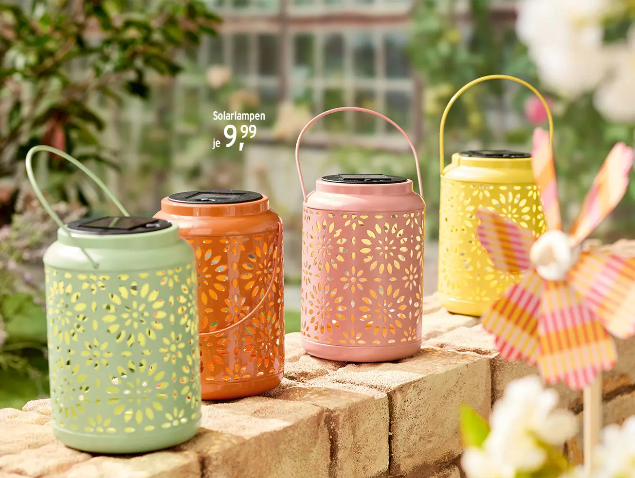 Solarlampen in bunten Farben