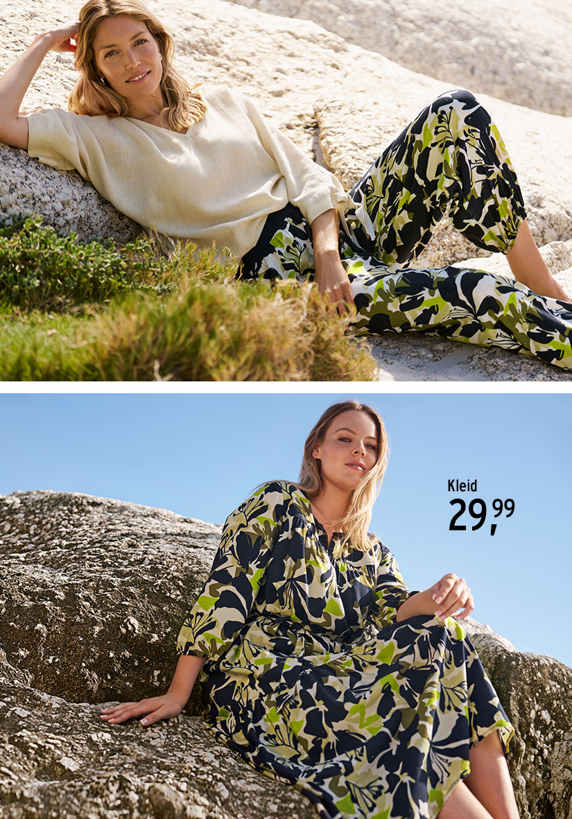 Gemustertes Kleid in bunten Farben