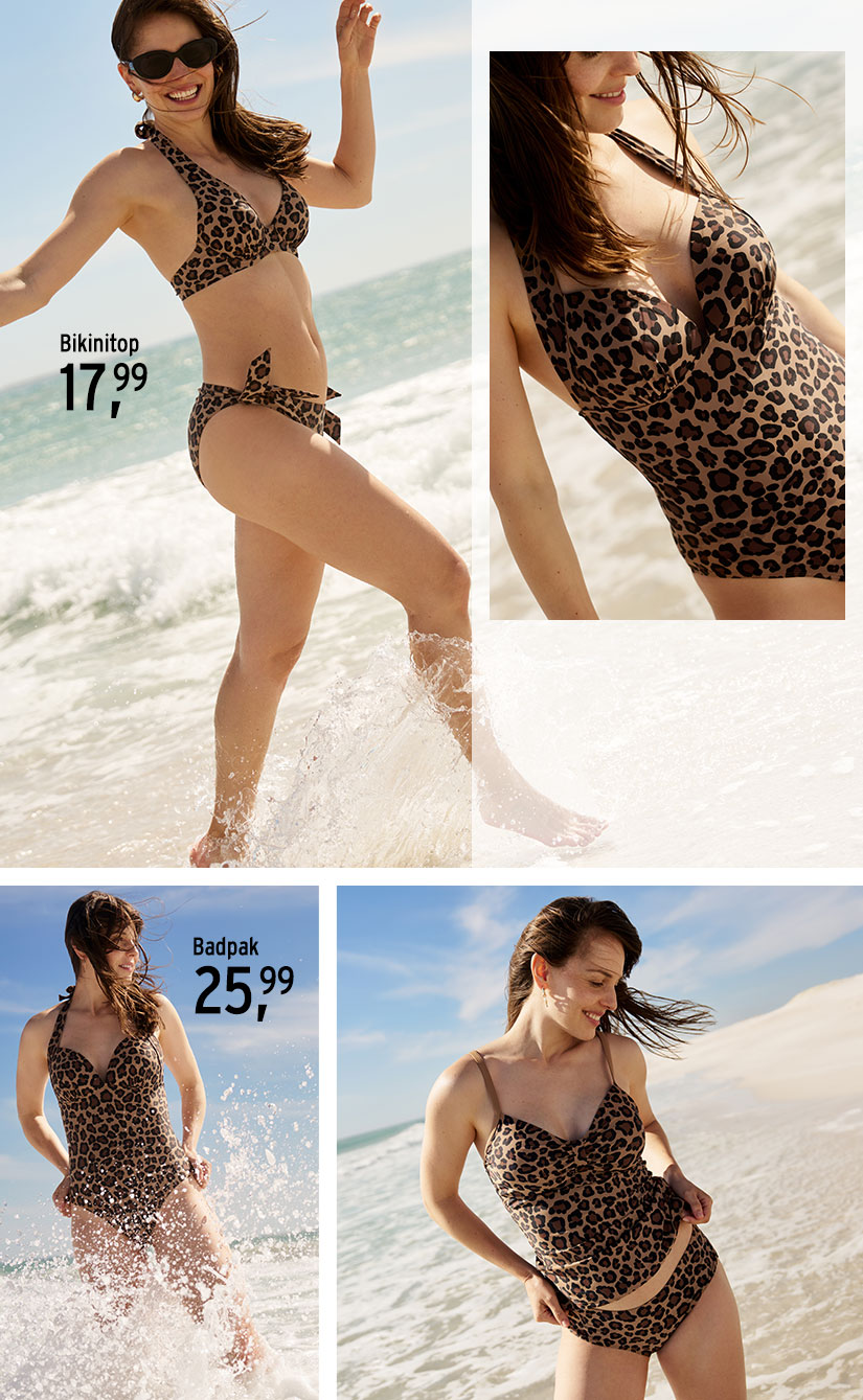 Zwemkleding en bikinislip met patronen