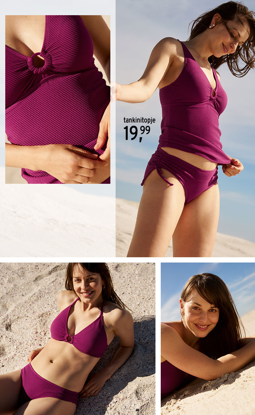 Effen top en bikinislip met leopatroon