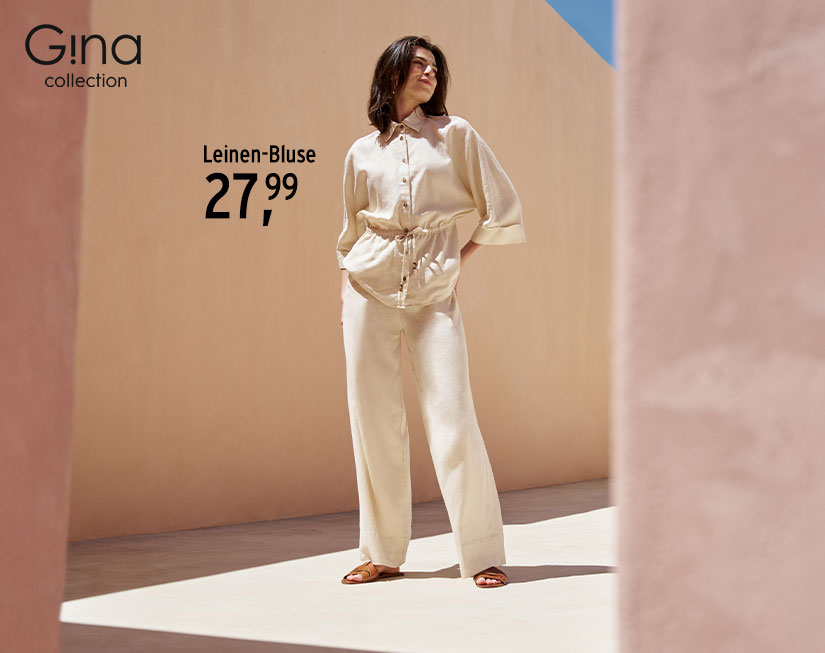 Neutrale Leinen-Bluse für Damen