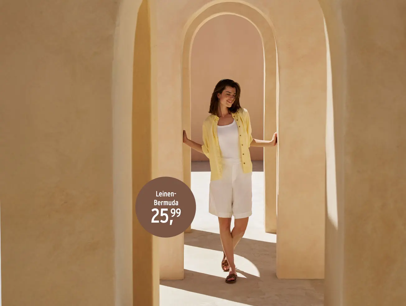 Leinen-Bermuda für Damen