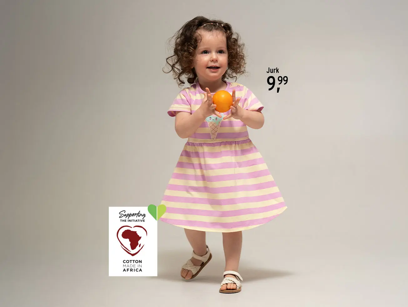 Gestreepte jurk voor baby's