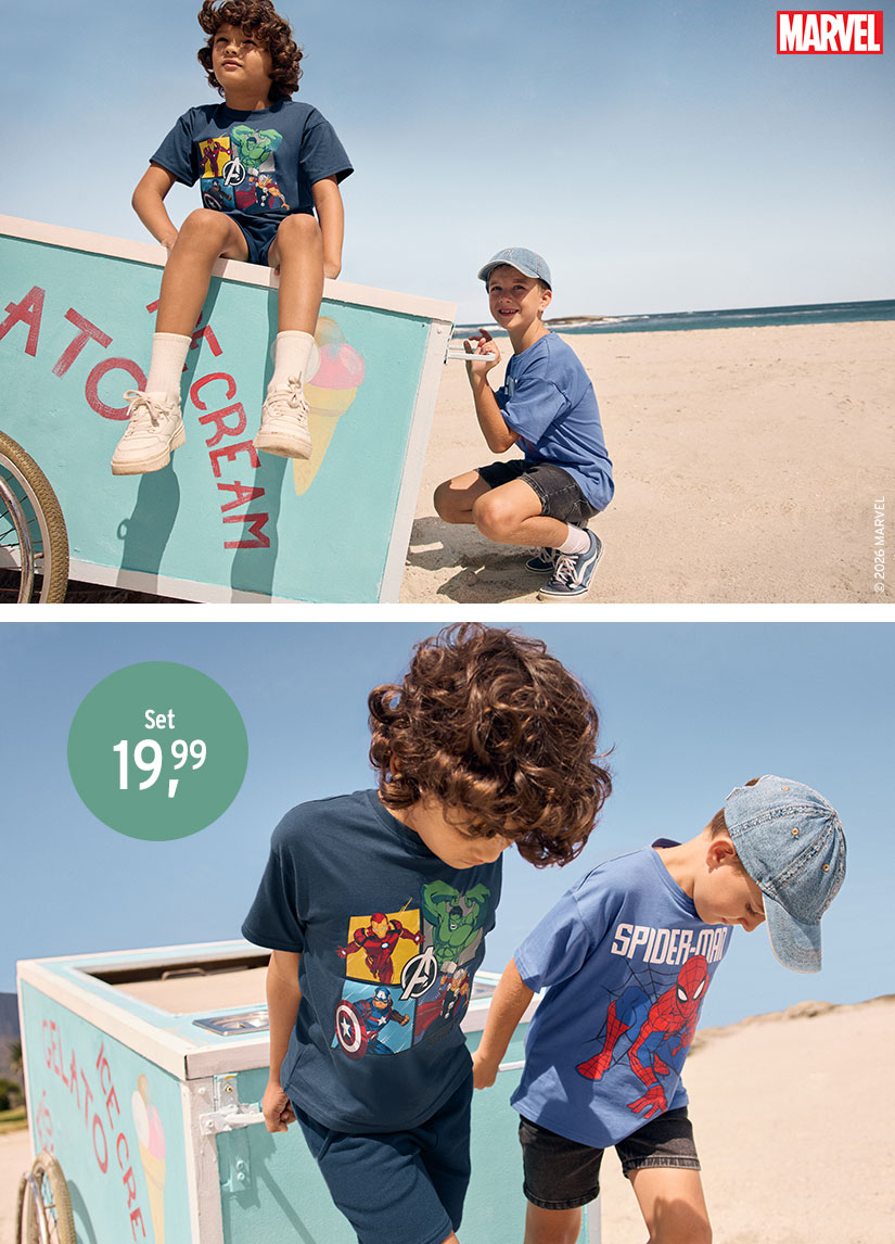 Vrolijke kindermode met Marvel-motieven
