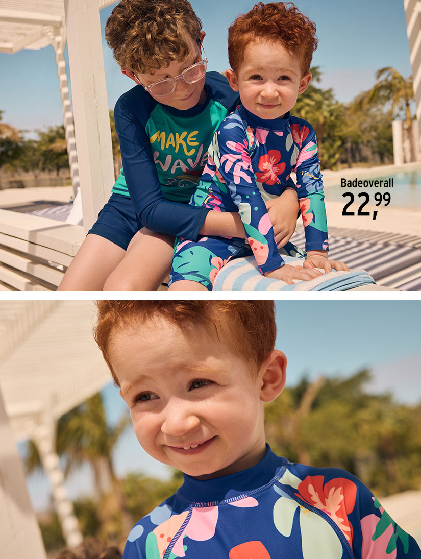 Badeoverall für Kinder mit farbenfrohen Motiven