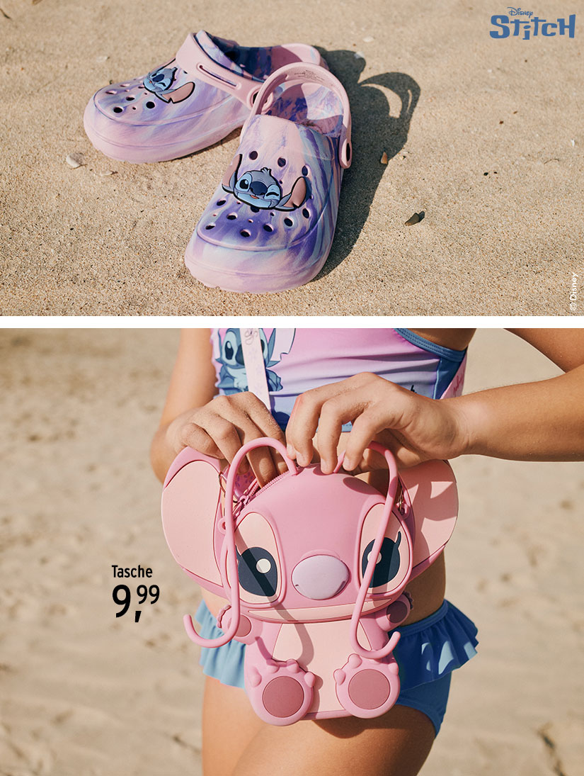 Tasche und Badeschuhe von Disney Stitch