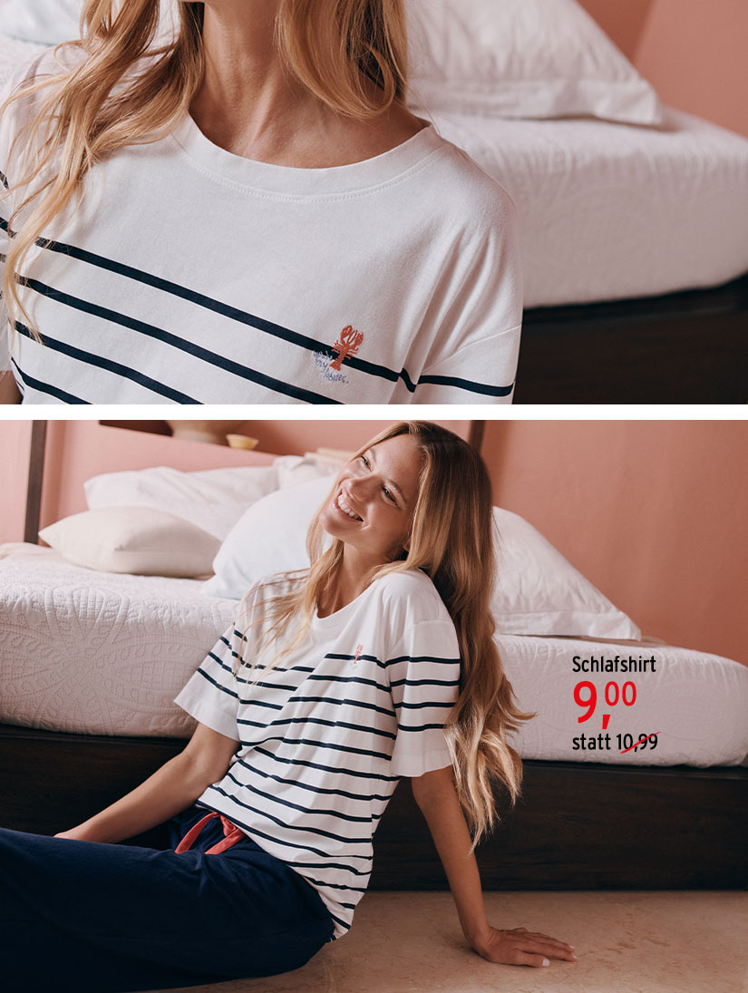 Schlafshirt mit Streifen