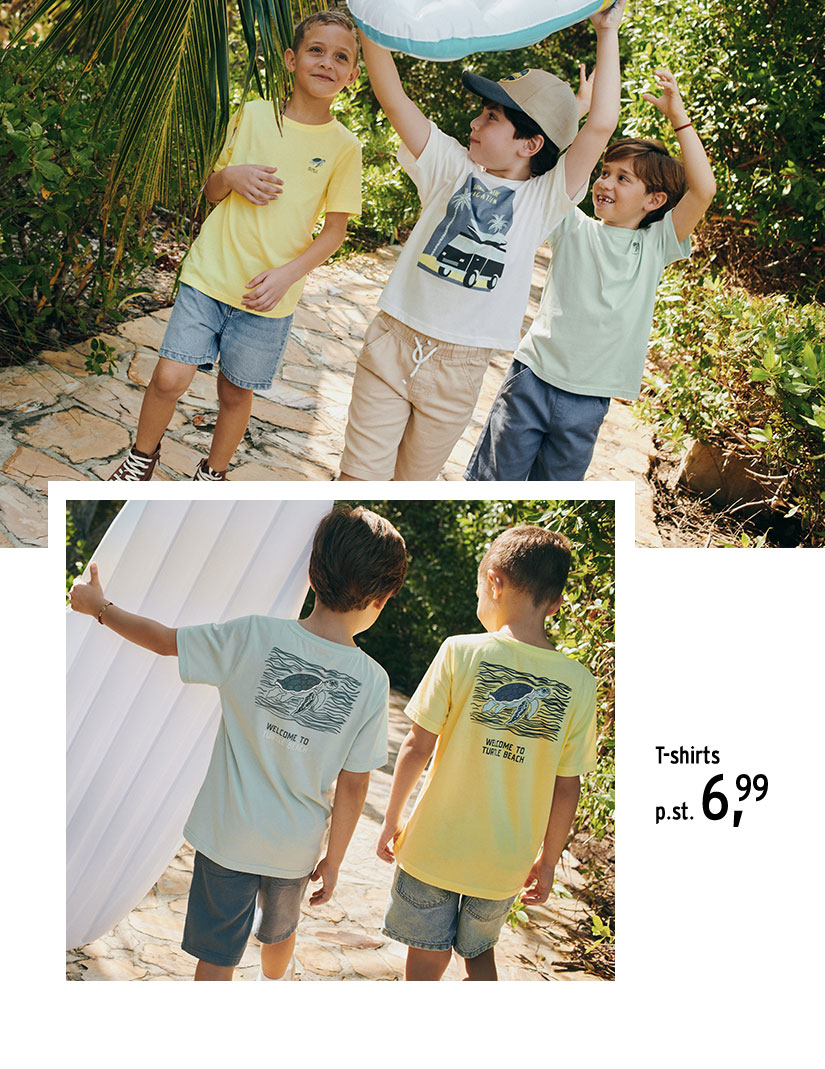 T-shirts met rugprint voor jongens