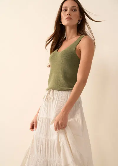 Olivfarbenes Top